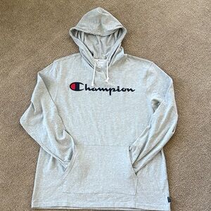 Champion Light Gray Logo Pullover Hoodie. Men’s XL. New with tags.